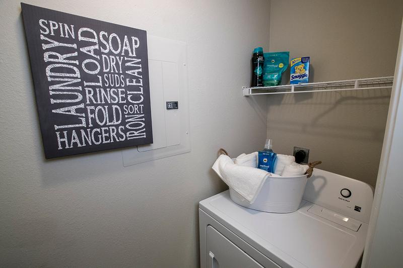 Laundry Room | Full size washer and dryer appliances are included in all apartment homes.