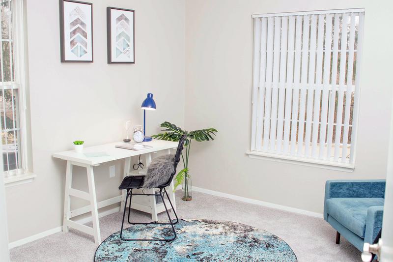 Bedroom with Home Office | Working from home or taking online classes? Use your extra bedroom for a comfortable working space.