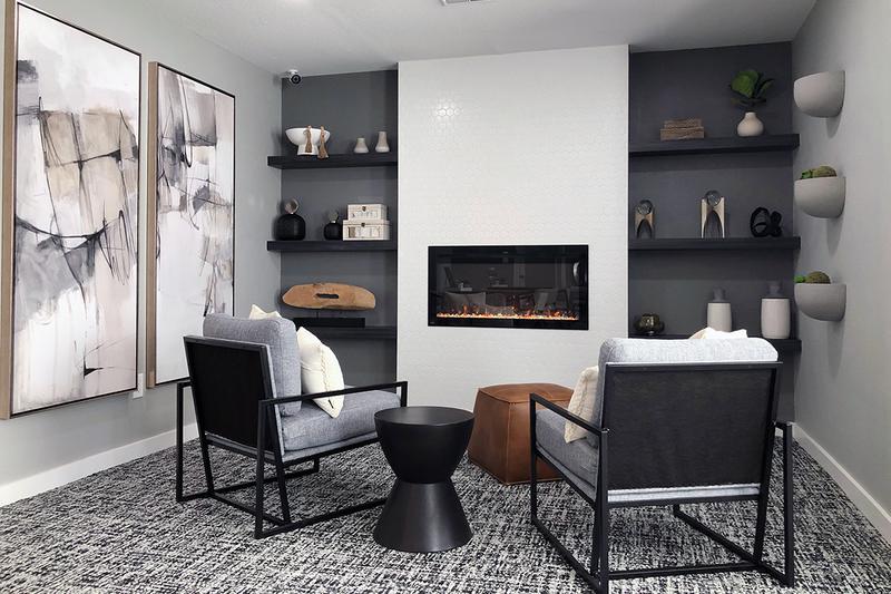 Clubhouse Fireplace | Warm up by the fireplace inside our clubhouse.
