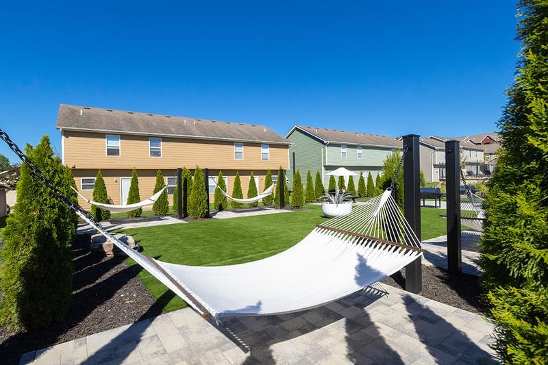 Hammock Garden | Relax after class and lay out and soak in the sun from one of our hammocks.