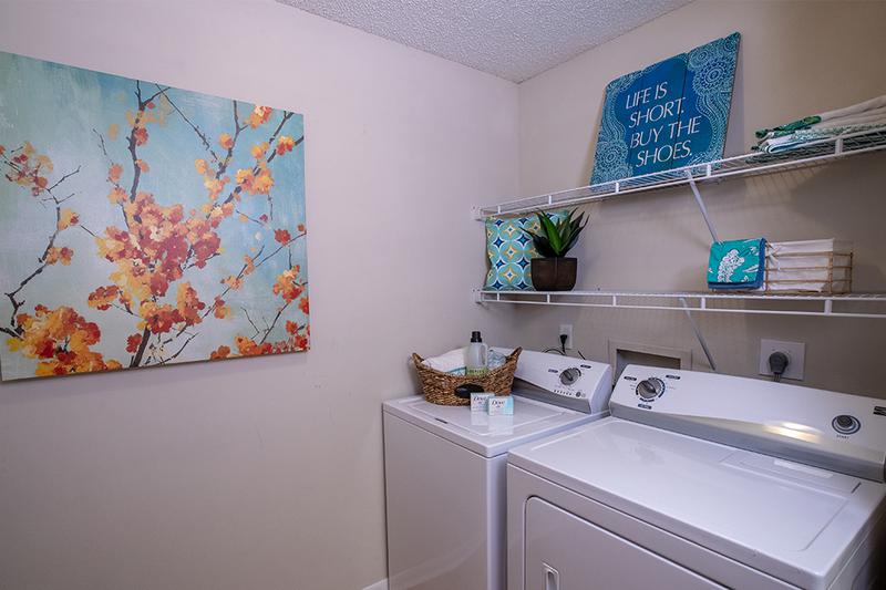 Washer & Dryer Appliances | Your apartment home is complete with washer and dryer appliances.