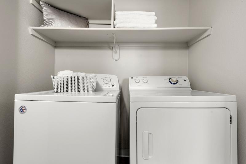 Full Size Washer & Dryer | Full size washer and dryer appliances are included in every apartment home.