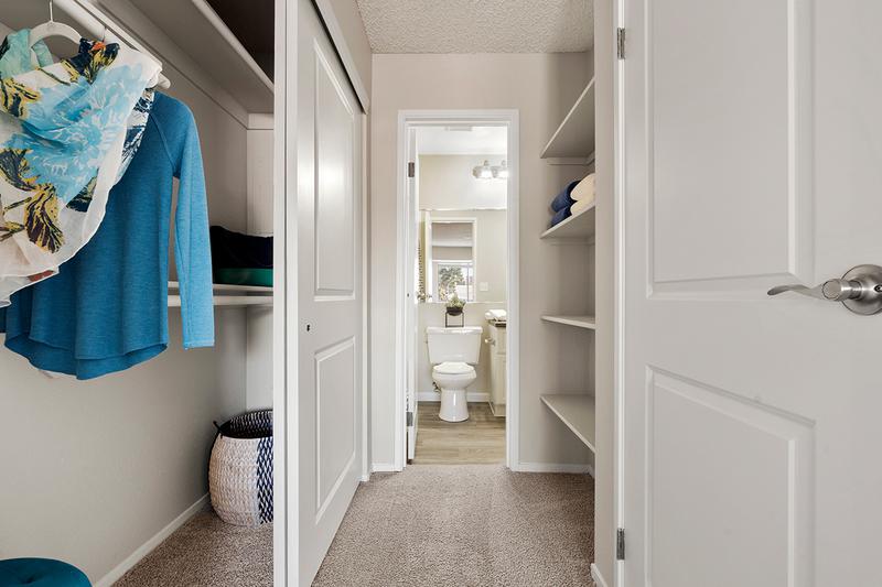 Walk-Through Closet | Master bedrooms also feature a walk through closet leading to the master bathroom.