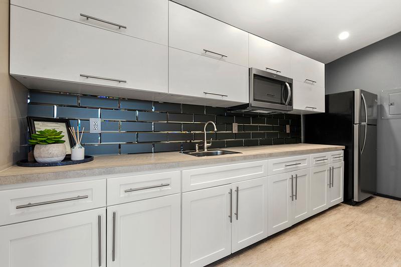 Leasing Office Kitchen | Our leasing office also features a kitchen area which is a great place to host our resident events.