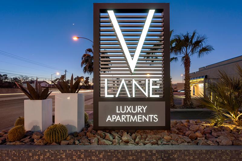 Front Sign | You'll always be welcomed home with our beautifully lit sign.