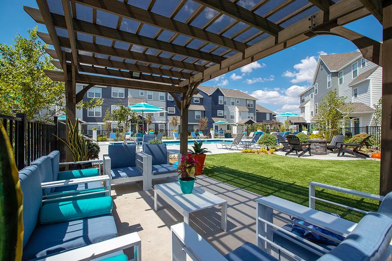 Poolside Pergola | Cool off from the summer sun under the pergola.