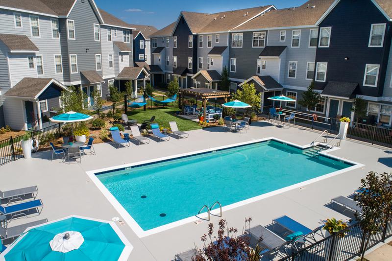 Aerial View of Community Amenities | Aerial view of the outdoor community amenities.