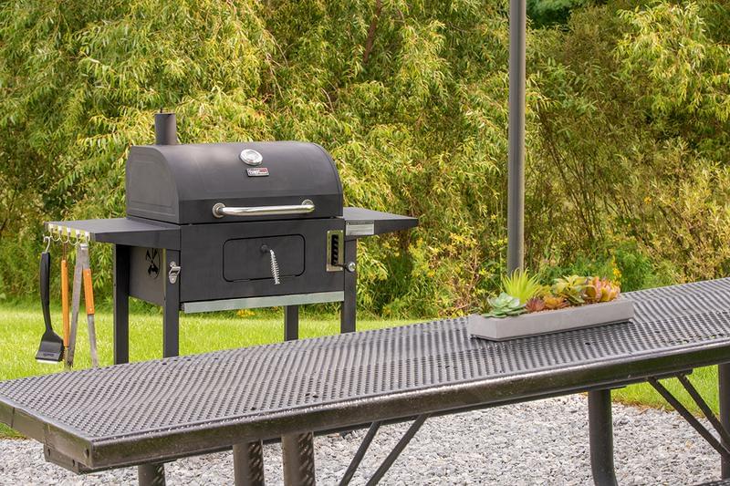 Grilling Stations | Have a cookout at one of our grilling stations with charcoal grills.