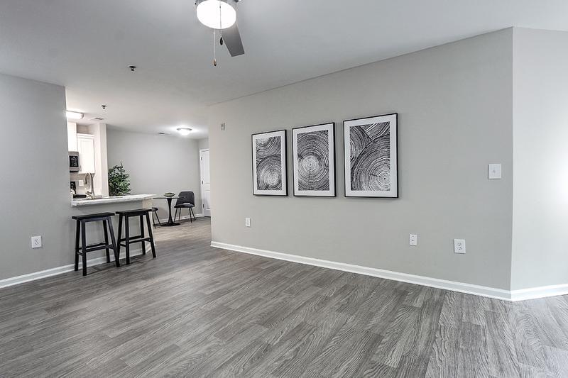Kitchen Bar and Dining Area | Design your living room and dining spaces however you'd like. So much space, so many options,