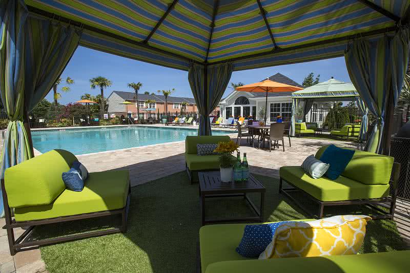 Poolside Cabanas | Relax in the shade under our poolside cabanas.
