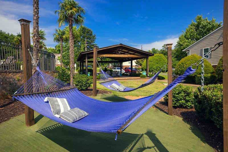 Hammocks | Lay back and relax in one of our hammocks.