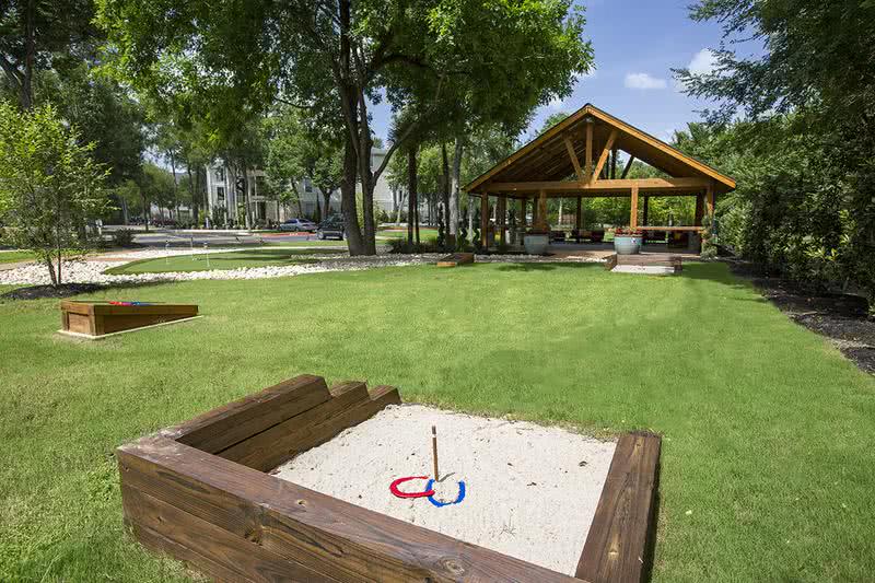 Horsehoes | Play a game of horseshoes or cornhole with some friends right outside the pavilion.