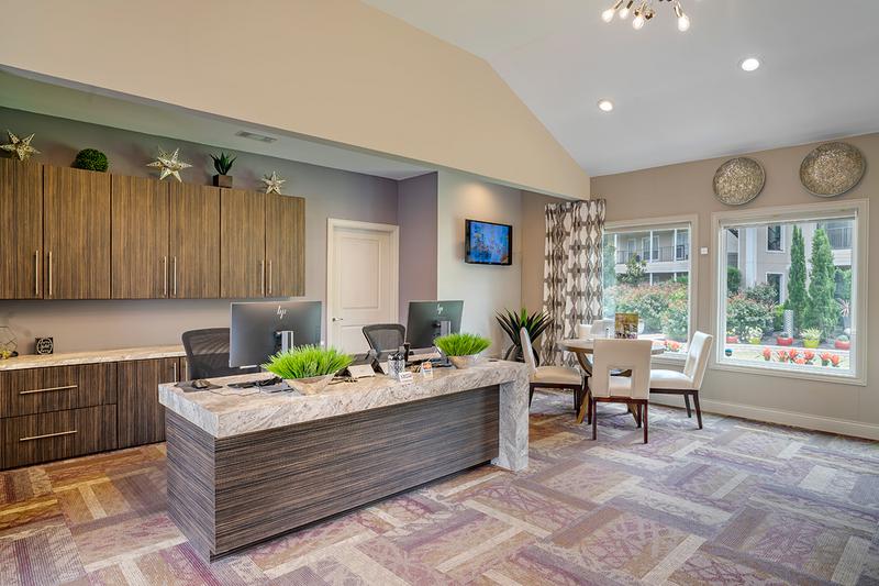 Office Interior | Come on into our newly renovated office, our friendly staff is waiting to help you find your new apartment home!