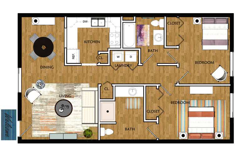 2 Bedroom Apartment Floor Plans & Pricing – Havenly Park ...