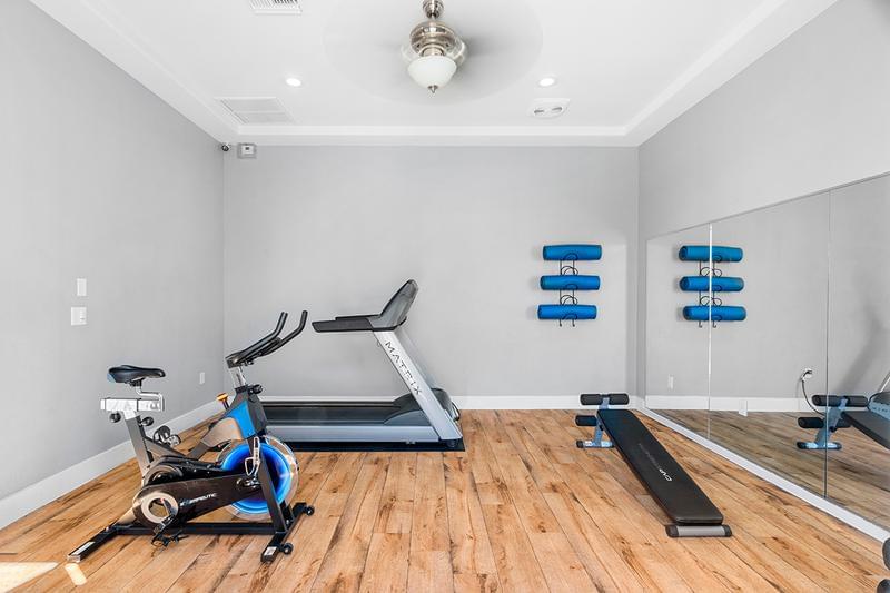 Cardio Equipment | Our fitness center features a treadmill and spinning bike so you can work on your cardio.