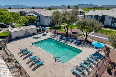 Resort-Style Pool | An aerial view of our resort-style pool and expansive sundeck.