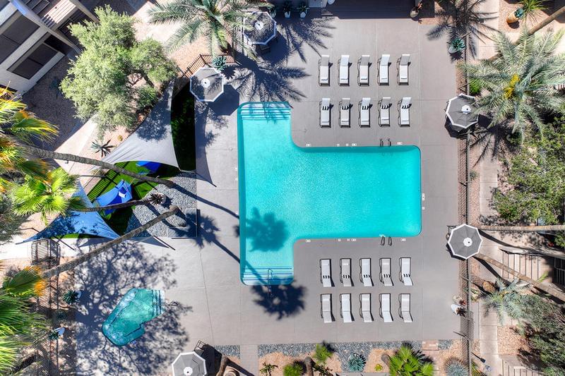 Pool Area | An aerial view of our expansive sundeck.