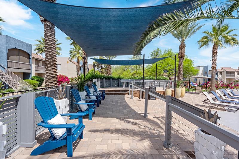 Poolside Sunsails | Relax in the shade under our poolside sunsails.