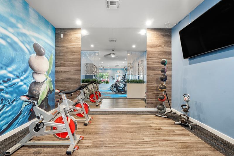 Cycling/Yoga Studio | Our fitness center features a cycling/yoga studio as well.
