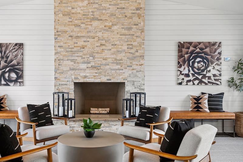 Unwind by the Fireplace | Unwind by our fireplace in the community room and visit our award-winning team!