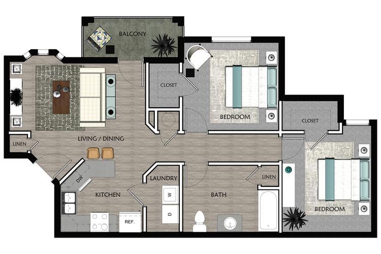 Two Bedroom Apartments in Cabot AR Greystone Woods Apartments