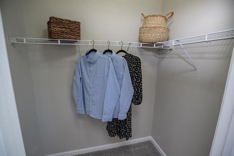 Walk-In Closets | Our large walk-in closets give you plenty of space to store your personal belongings.