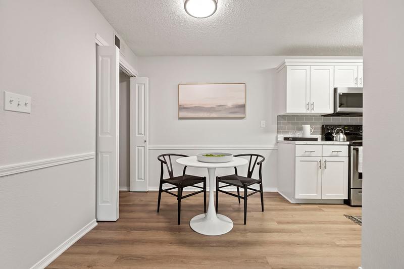 Dining Area | A cozy separate dining area is situated next to your kitchen and living room.  It also includes an oversized pantry to add to the storage available near the kitchen.