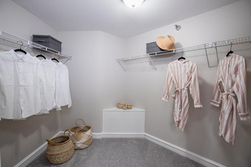 Spacious Walk-In Closets | Master bedrooms feature spacious walk-in closets with built-in organizers.