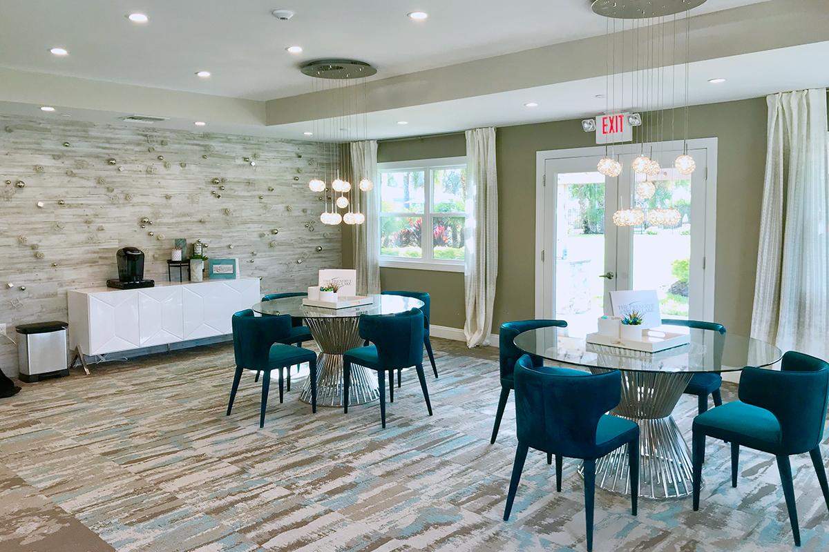 Have a cup of complimentary coffee in the leasing office.