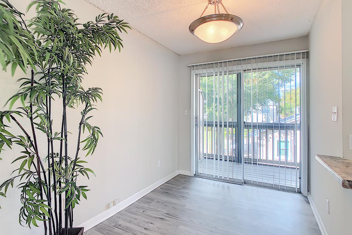 You'll love having a separate dining area with sliding doors to your very own private patio.
