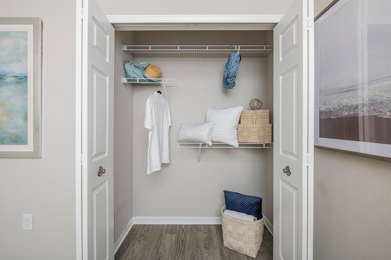 Spacious Closets | Bedrooms featuring spacious closets with built-in organizers. 