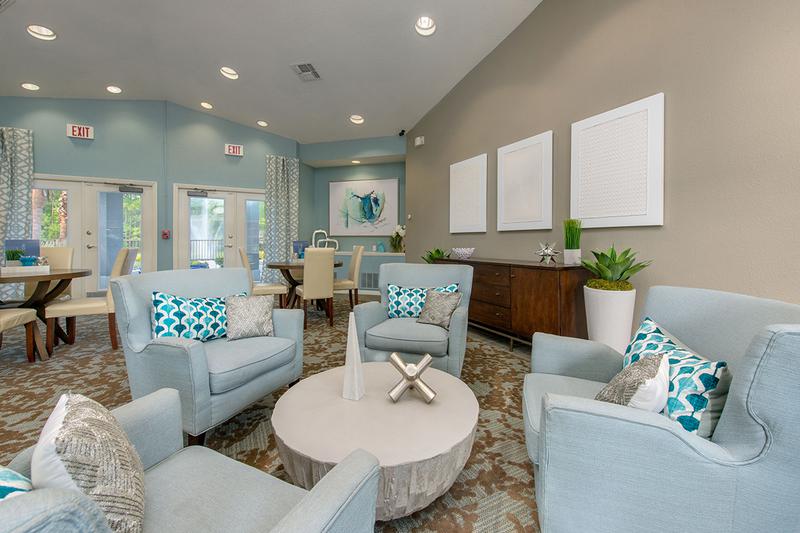 Clubhouse | Come on into the leasing office for some complimentary coffee or just to say hello! Our friendly leasing staff is waiting to help you find your new home!
