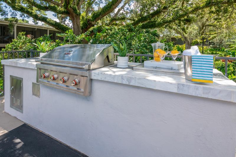 Outdoor Kitchen | Have a cookout at our outdoor kitchen featuring a gas grill.