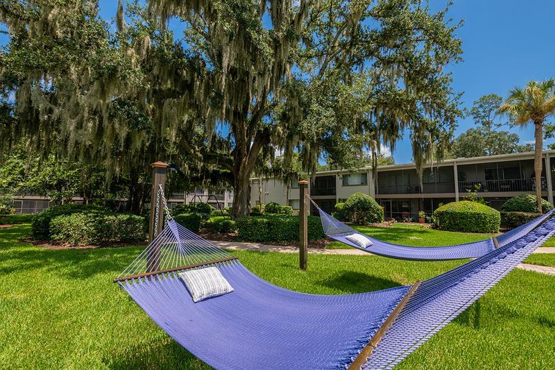 Hammock Garden | Lay back and relax in our hammock garden, located next to the fire pit.