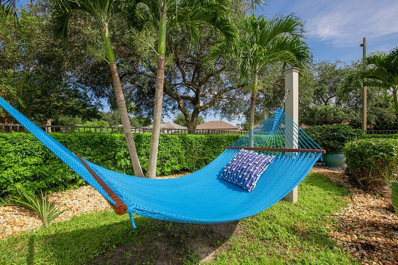 Hammock Garden | Chill out and dry off at our pool side hammock garden.