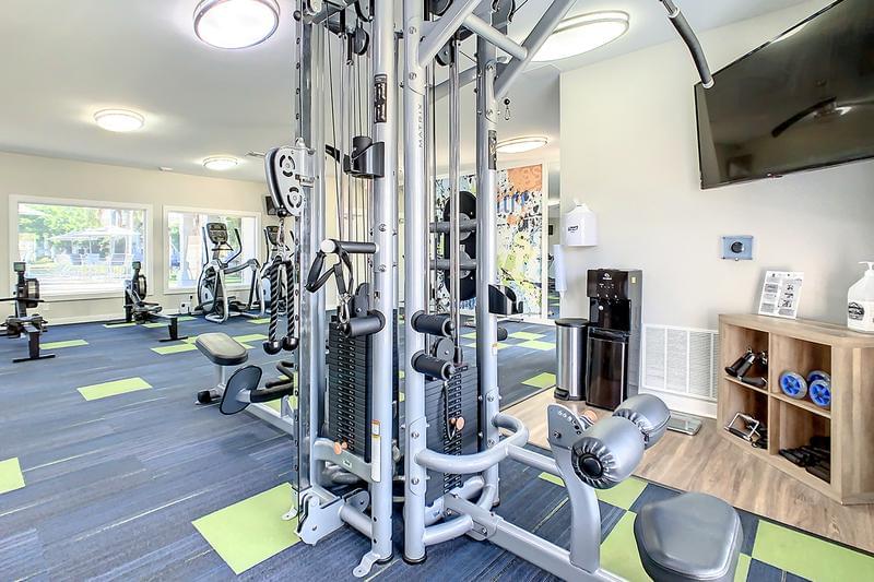 Cardio and Weight Training Equipment | Our fitness center offers plenty of cardio and weight training equipment.