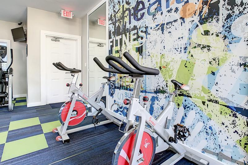 Spin Bikes | Our fitness center also features spin bikes. 