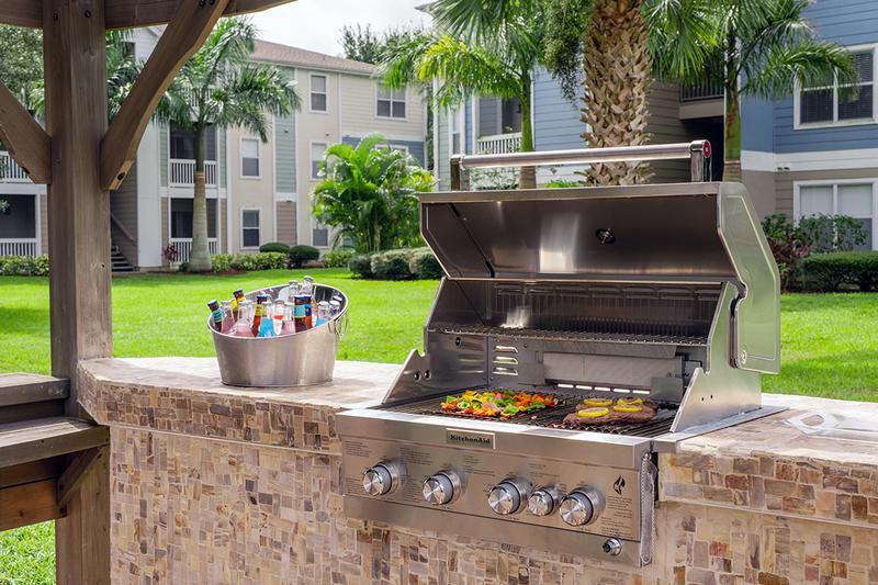 Outdoor Kitchen | Cookout with our gas grill at our outdoor kitchen.