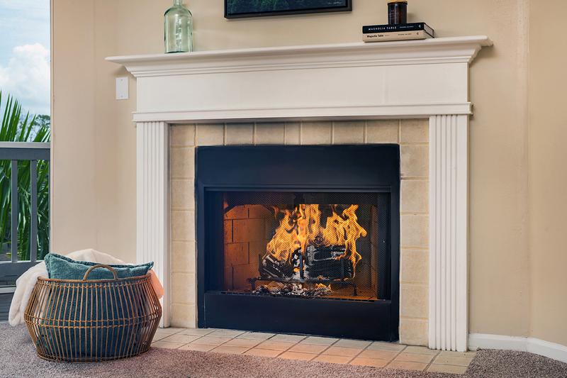 Fireplace | Some of our floor plans feature cozy fireplaces.