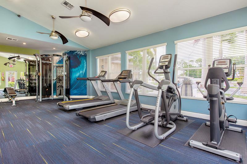 Fitness Center | Our resident fitness center is fully equipped with all the cardio and weight training equipment you need.