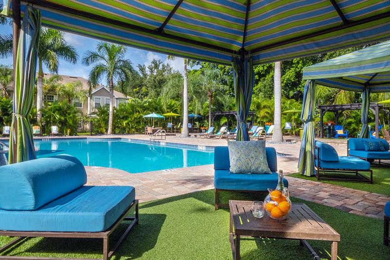 Poolside Cabanas | Relax in the shade under one of our poolside cabanas.
