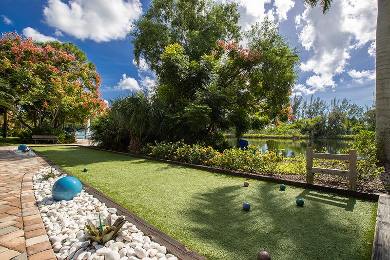 Bocce Ball | Play a game of bocce ball located next to our hammock island.