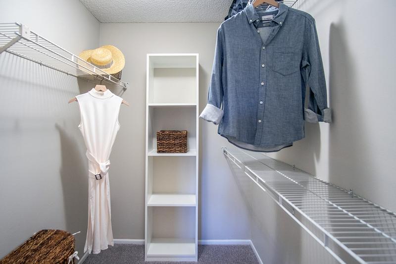 Walk-In Closet | Spacious walk-in closets with built-in organizers are featured in the master bedrooms.