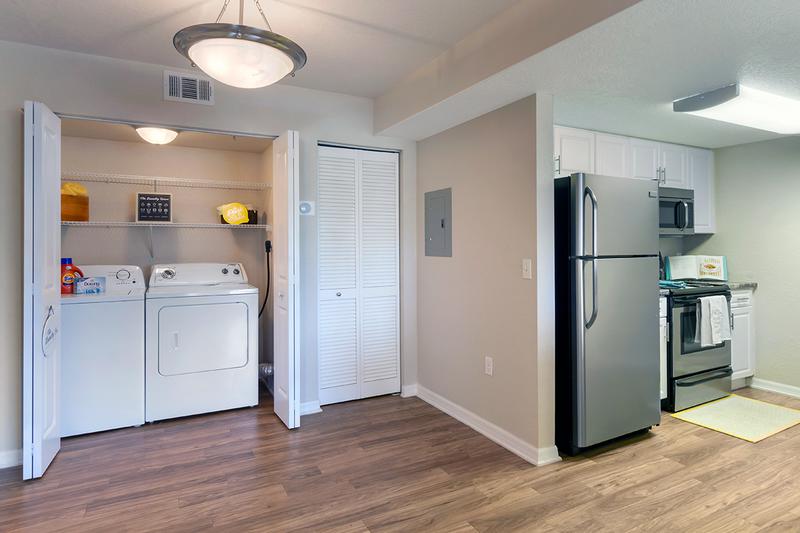 Laundry Room in Every Home | Full size washer and dryer appliances are included in all apartment homes.