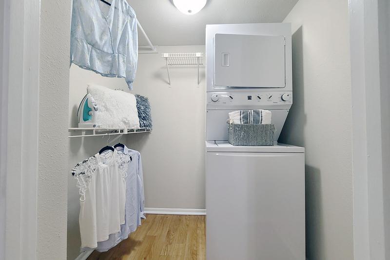 Washer & Dryers Included | Our classic floor plans offer stackable washer and dryer for your convenience. 