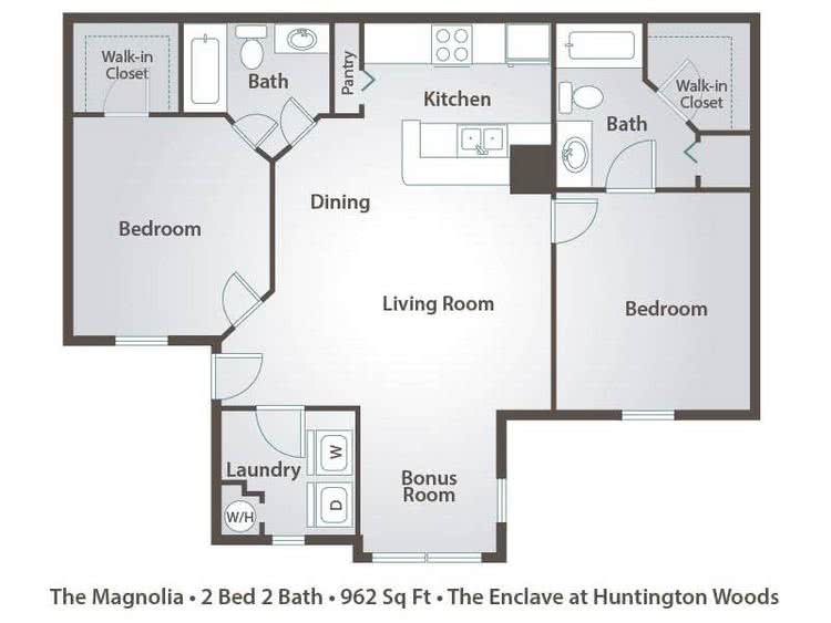 Apartment Floor Plans & Pricing – The Enclave At Huntington Woods In ...