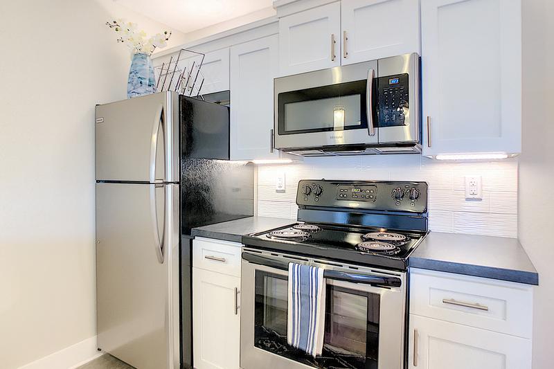 Stainless Steel Appliances | Updated kitchens featuring stainless steel appliances.