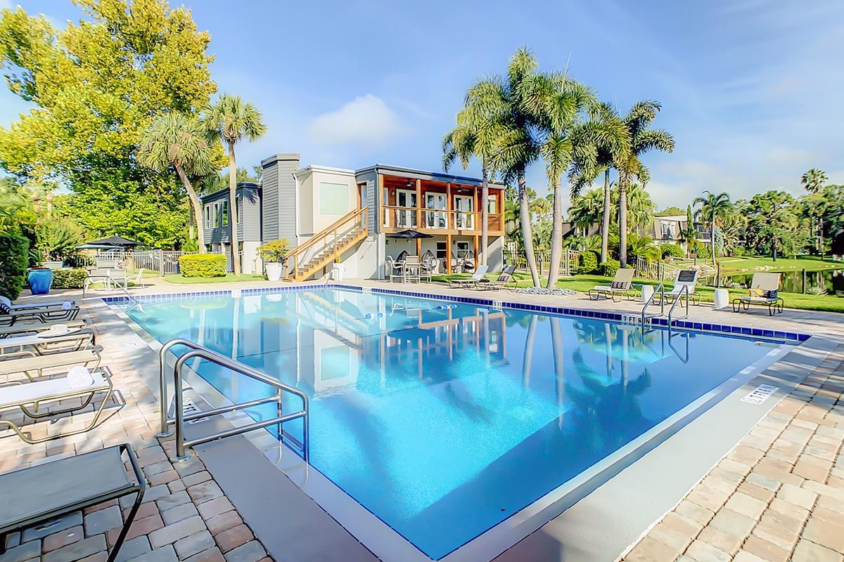 Take a dip in our sparking swimming pool overlooking the lake.