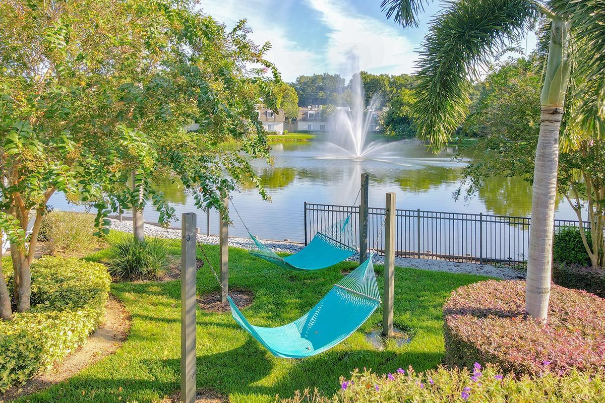 Lay in one of our lakeside hammocks.