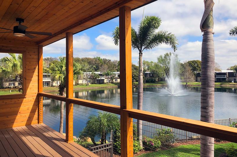 Clubhouse Deck | Enjoy beautiful lake views from the clubhouse deck.